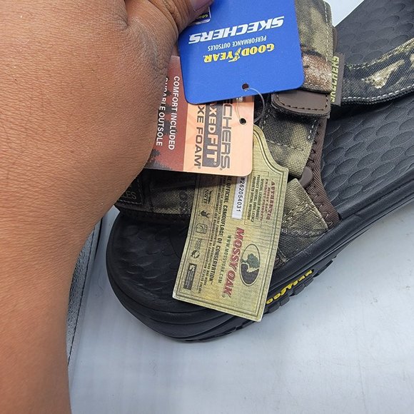 Skechers Relaxed Fit Mens Size 14 Brown Camo Lomell Rip Tide Sandals 204351 - Picture 15 of 16